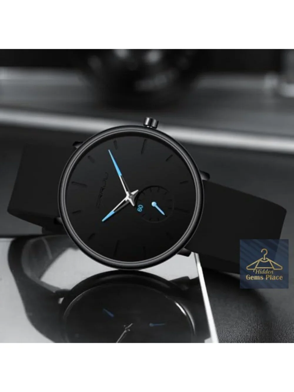 Casual Quartz Unisex Wristwatch, Ultra Thin Round Dial Silicone Strap, Water